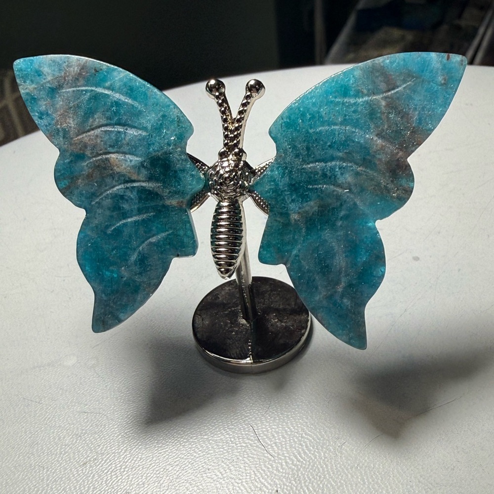 Small  various stones butterfly deep rich color 3”x 3”